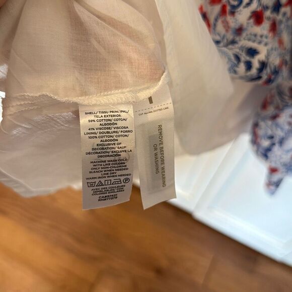 Ann Taylor red and blue floral ruffle trim maxi dress size small - Picture 7 of 12